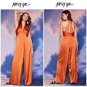 Nasty Gal Studio Jane Wide-Leg Jumpsuit Sz 4 NWT